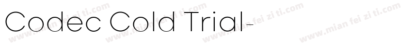 Codec Cold Trial字体转换